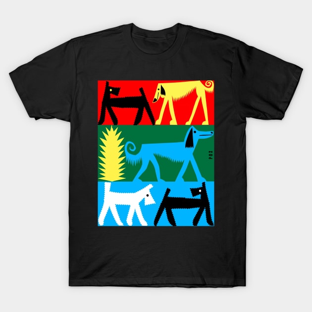 Dog Promenade T-Shirt by pozLOVE